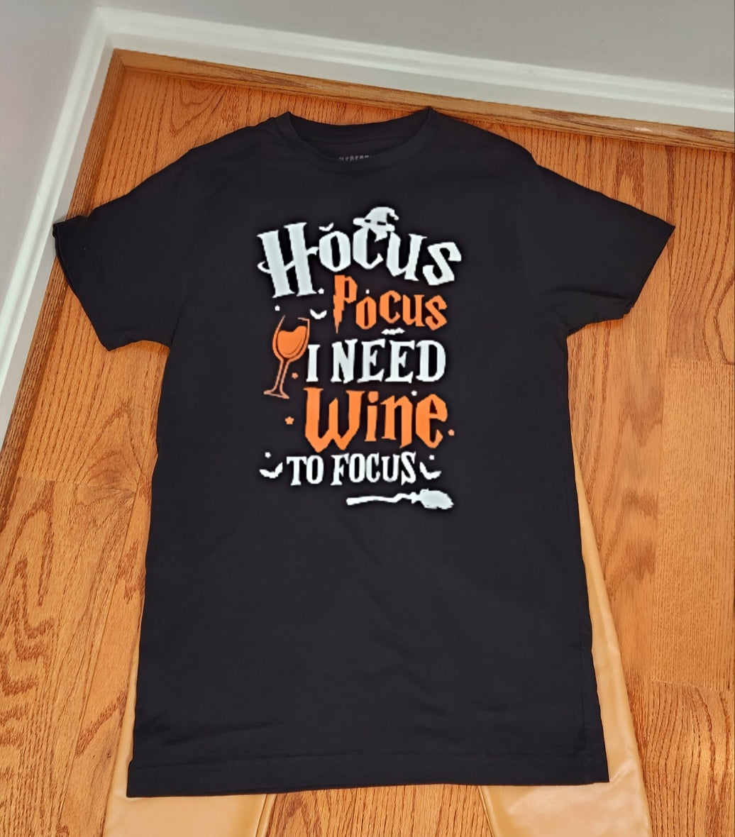 Hocus Pocus I Need Wine To Focus Graphic-Tee